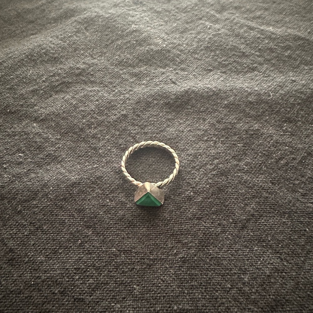 Sterling Silver Malachite Ring - image 4